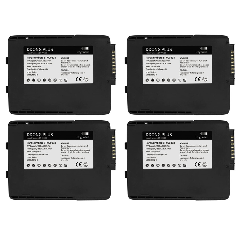4Pcs Bt000318 Battery For Zebra Symbol Tc70 Tc77 Scanner, Longlasting Rechargeable Pack 9164114201270