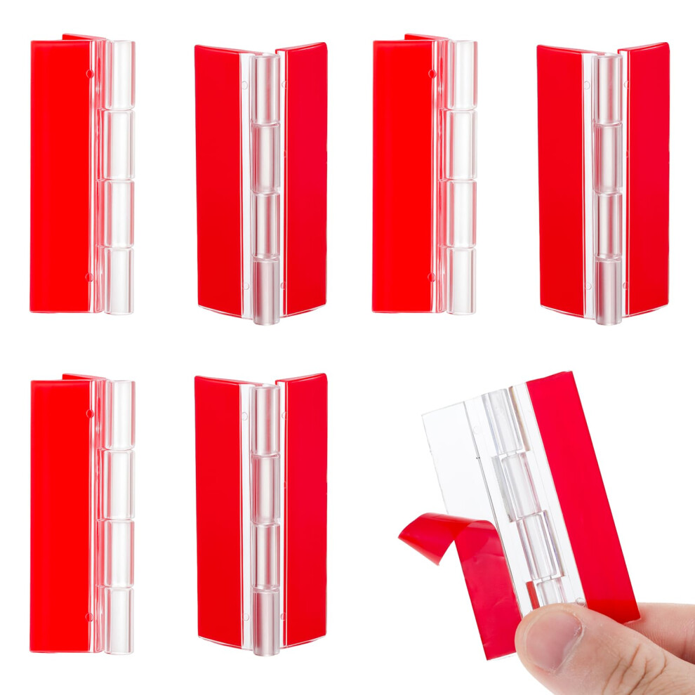 6Pcs Clear Acrylic Hinges 65X40mm With Selfadhesive Backing For Cabinet Aquarium Furniture Diy 9164114201294