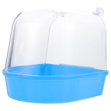 Hanging Bird Bath for Parrots and Small Birds with Easy Cage Installation Blue Accessory