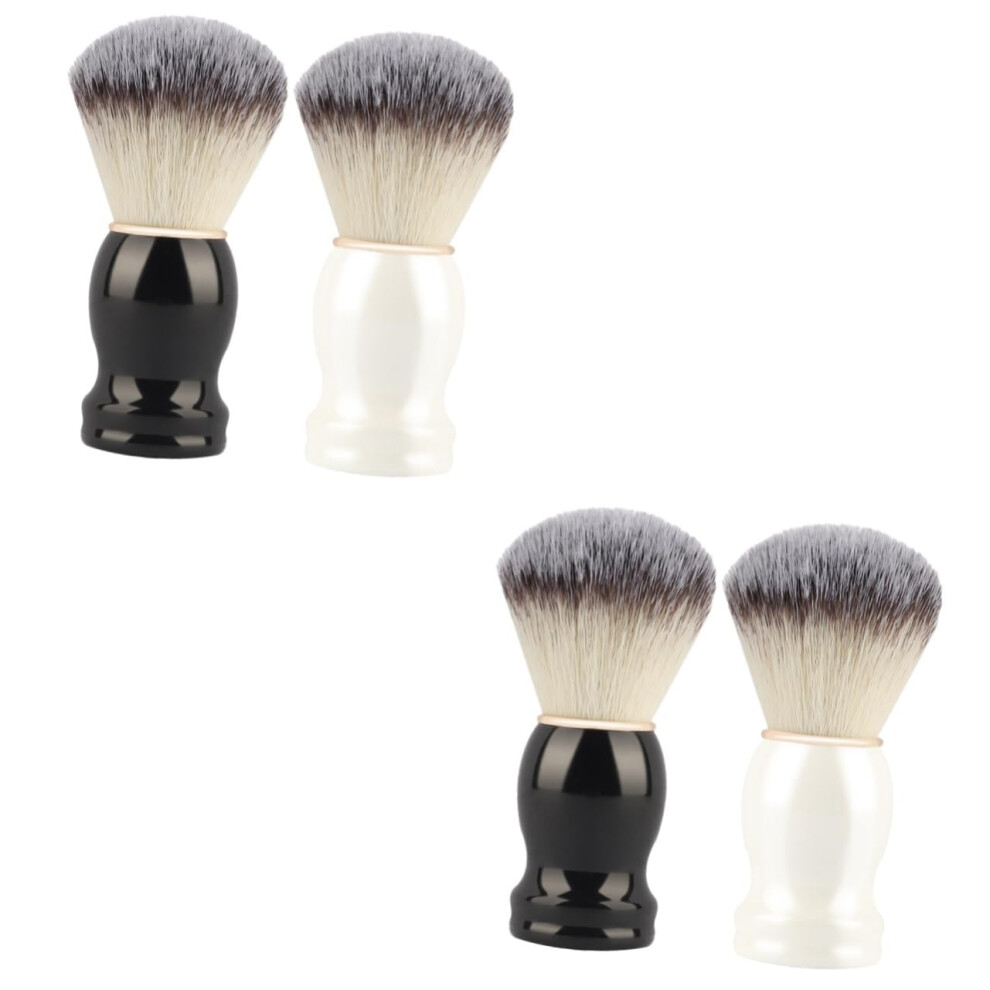 4pcs Soft Bristle Shaving Brush for Men with Ergonomic Grip Vintage Barber Style Beard Cleaning