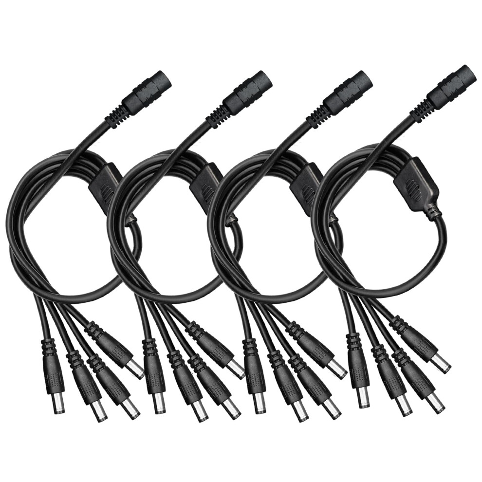 Dc Power Splitter Cable 1 To 4 Way 5.5Mm X 2.1Mm Adapter For Led Lights And Cctv Cameras 9164114201553