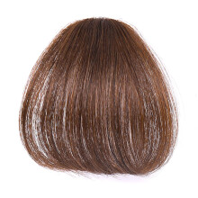 Light Brown Clip In Human Hair Bangs No Sideburns, Wispy Fringe Extension, Heat Style Friendly