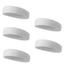 Sports Headbands Set of 5 Soft Elastic Sweat Absorbing Adjustable for Yoga Running Fitness