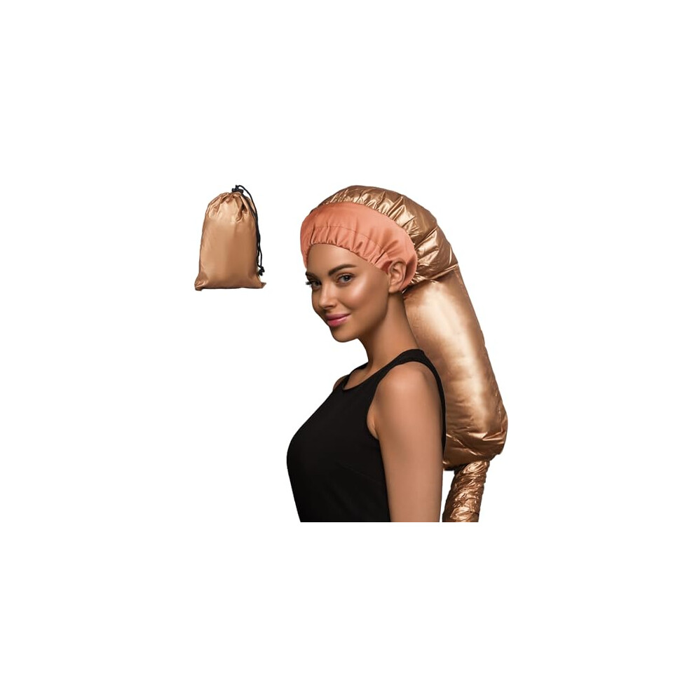 Gold Hair Dryer Bonnet With Adjustable Band Â Spacious Hooded Attachment For Fast Even Drying,