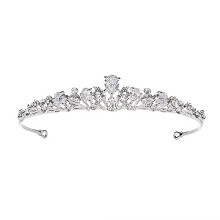 Wedding Tiara with Crystal Hollow Design and Elegant Hair Barrette for Bridal and Party Wear