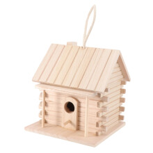 Wooden Bird House for Garden, Hanging Nest for Parrots Budgies Cockatiels, Attracts Garden Birds