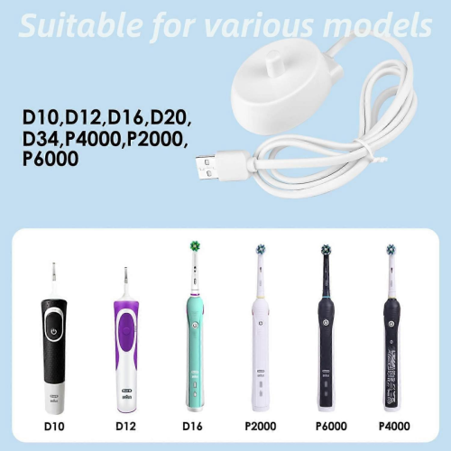 Φορτιστής ηλεκτρικής οδοντόβουρτσας γενικής χρήσης - Συμβατός με Oral B, Ανταλλακτ 1