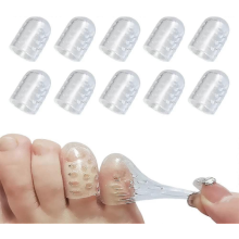 (10pcs)Silicone Anti-friction Toe Protector, Gel Toe Protectors Breathable Toe Covers Toe Sleeves compatible with Corns, Blisters And Ingro
