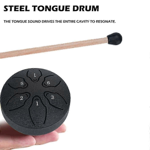 Tambor de chuva compatível com tambor de língua de aço para uso externo, tambor de tanque de chakra de 6 notas e 7,6 cm (3 polegadas), baque 1