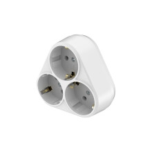 3-Way Multiple Plug Socket Adapter 230 V Type F Triangle & Rectangle with/without Child Lock 3680 W Power Strip Travel Adapter Plug