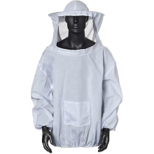 Beekeeper Jacket With Hat Professional Protection Hat Bee Suit With Zipper compatible with Beekeepers Bee Keepers (white)