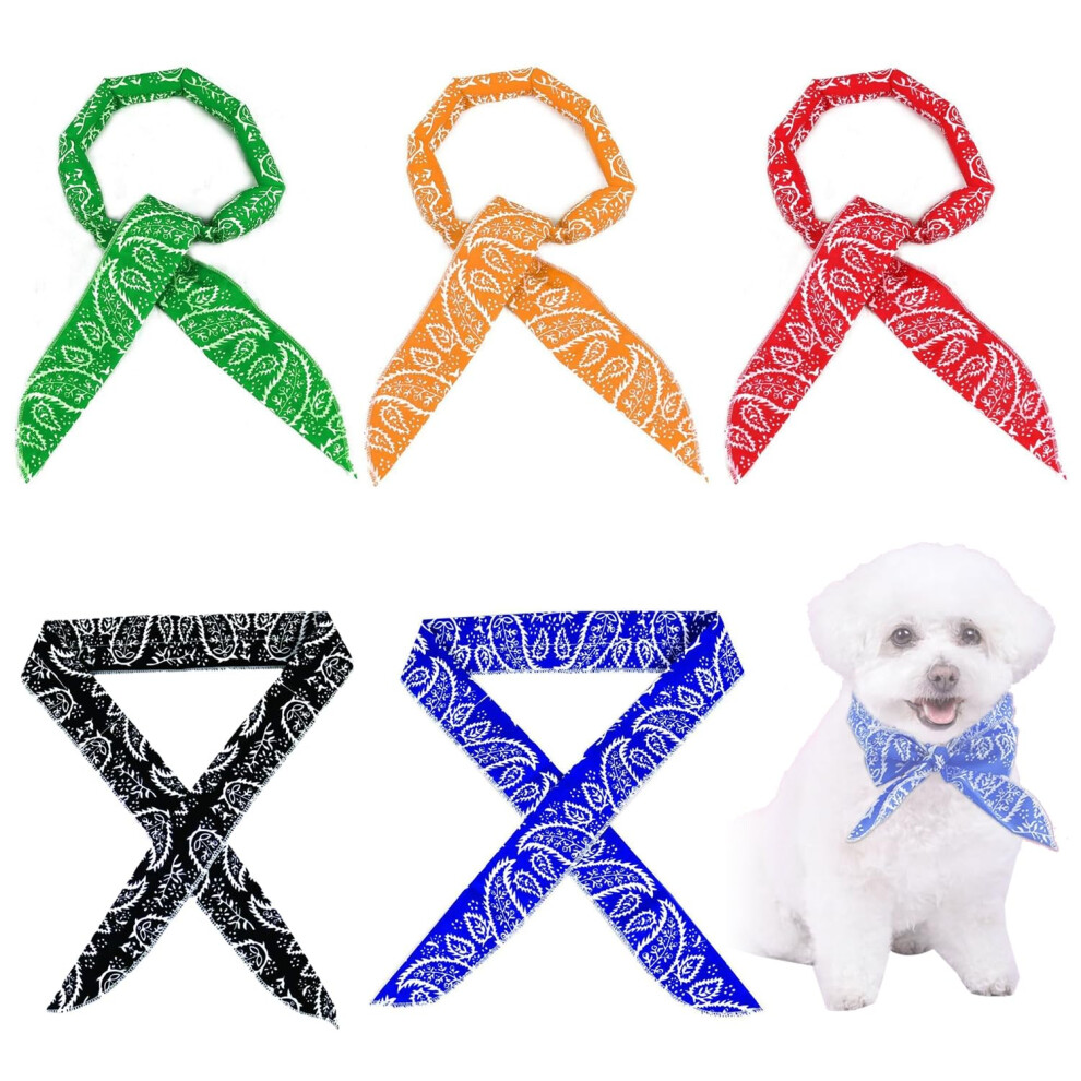 5 Pezzi Di Collana Refrigerante Per Cani, Kerchief Ghiaccio Per Pets, Collare Ghiaccio Per Cani E Gatti, Cravatta Per Collo Di Cane E Gatto, 9055112651221