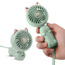 (Verde)JYPS Mini Ventilatore Portatile, USB Ricaricabile con Batteria e 3 Velocit脿, Elettrico Ventilatore a Mano per Ragazze/Bambini/Viagg