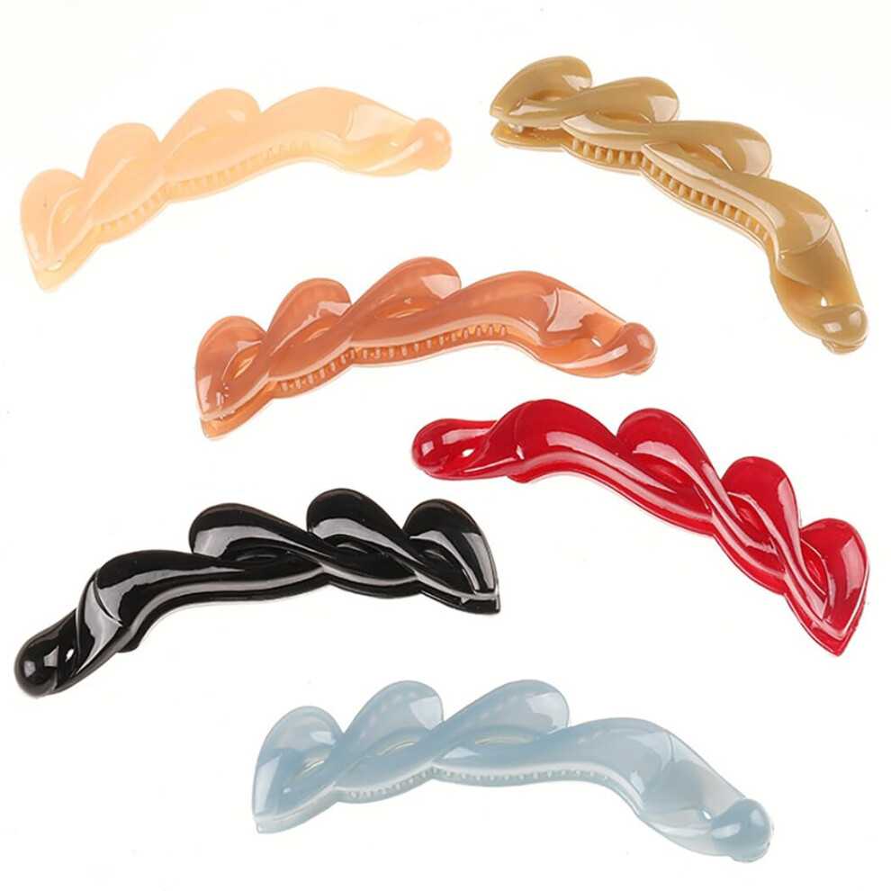Unisex Hair Claw Clip Banana Style 6 Pack With Noslip Interlocking Teeth For Thick Hair Secure Hold
