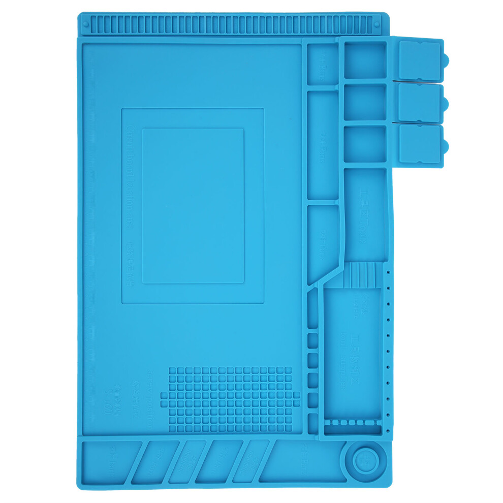 Silicone Soldering Work Mat Heat Resistant Up To 500 Degrees Celsius Non-Slip Anti-Static Magnetic Mat Built-In Scale Ruler For Electronics Repair 9499224701922
