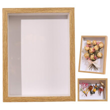 Small 4x6 Burlywood Shadow Box Frame, 3D Hollow Display Case for Dried Flowers, Dustproof Moistureproof