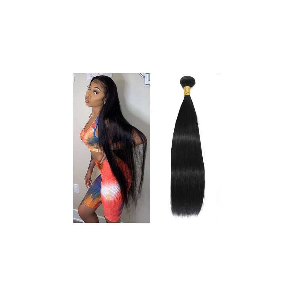 Unisex Brazilian Straight Human Hair Extensions 34 Inch 12A Grade Unprocessed Remy With Tangle Cuticles