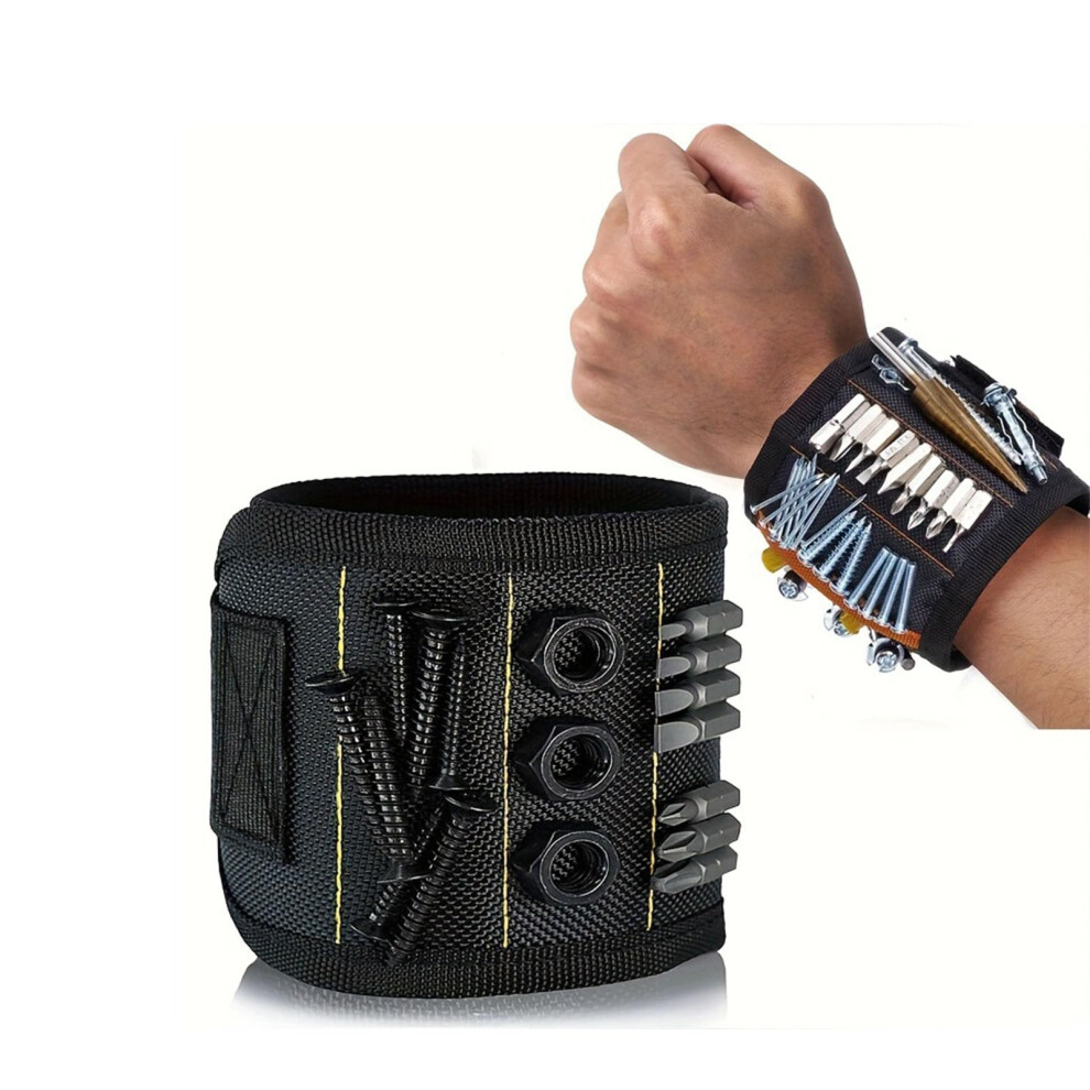 Magnetic Wristband For Holding Screws And Nails With Strong Magnetic Hold, Adjustable Fit For Men And Women 9365369433052