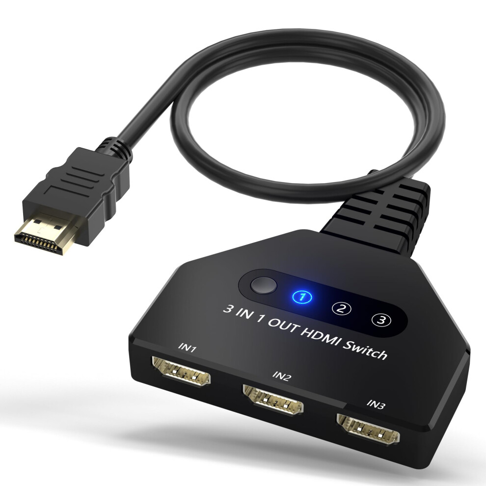 Hdmi Switch 3 In 1 Out 4K30hz Hdmi Splitter For Gaming Consoles And Multidevice Seamless Switching 9164114203052