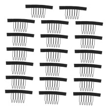Wig Comb Clips 40pcs Black Plastic with Fabric Backing for Secure Wig Attachment and Extensions