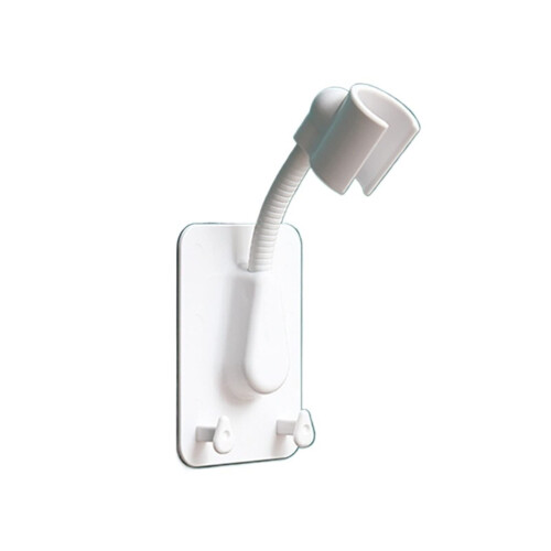 Adjustable Shower Head Holder 360 Angle SelfAdhesive Wall Mount Bracket with 2 Hooks Green White