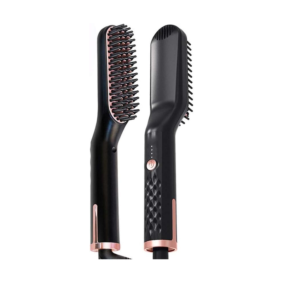 Hair Straightening Brush Ceramic Heating Comb for Men and Women Beard Straightener with Dual Voltage