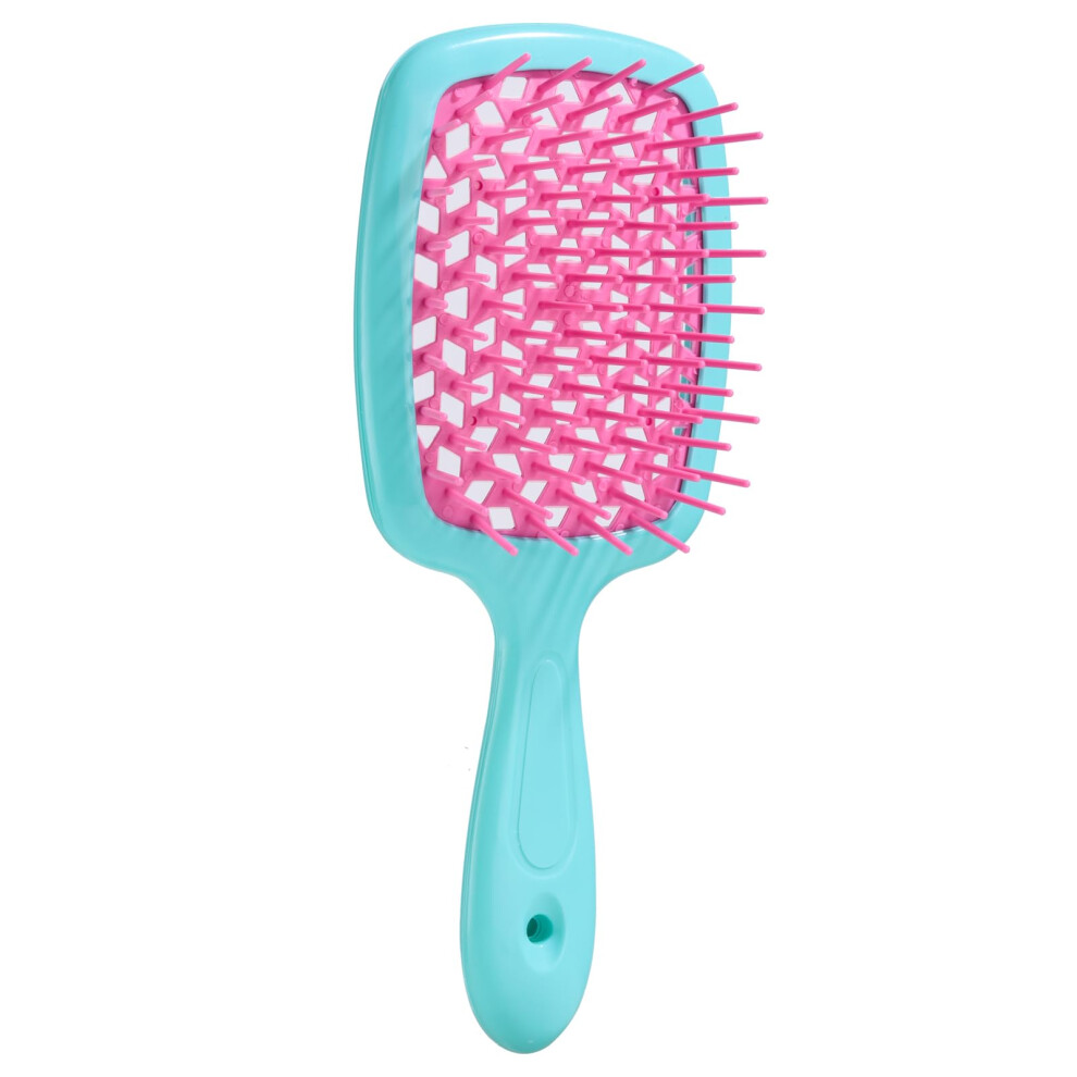 Detangling Hair Brush for Wet and Dry Hair with Flexible Vented Bristles and Soft Scalp Massage Bluepink