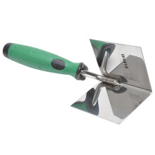 80 x 60 mm Stainless Steel Corner Trowel for Internal and External Plastering with Ergonomic Grip