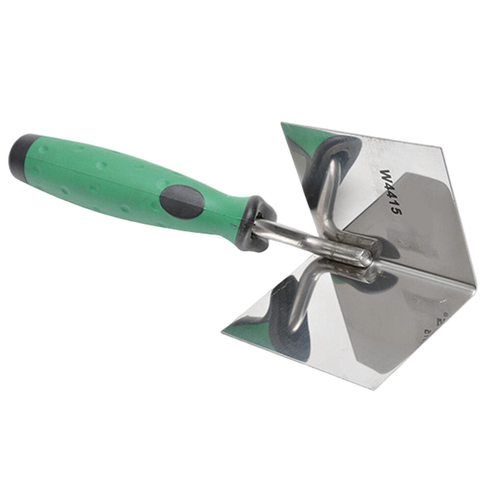 80 X 60 Mm Stainless Steel Corner Trowel For Internal And External Plastering With Ergonomic Grip 9365369433380