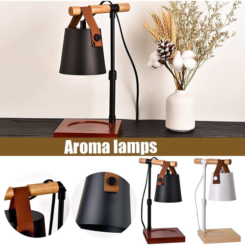 Adjustable Height Candle Warmer Lamp with Dimmable Brightness and Solid Wood Base for Home Decor 1