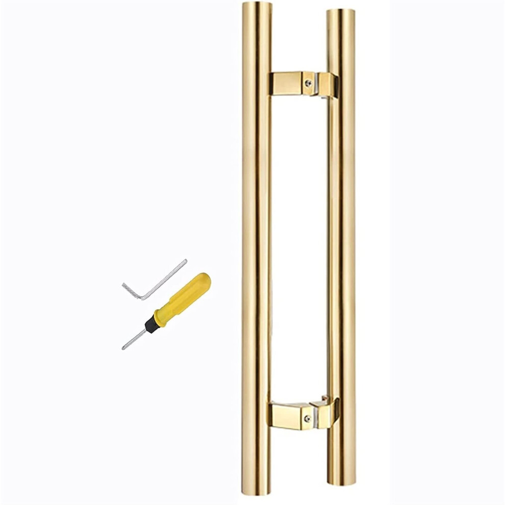 Gold Stainless Steel Sliding Barn Door Handle 39.4In Dualsided Pull For Interior Exterior Glass Doors 9174973495536