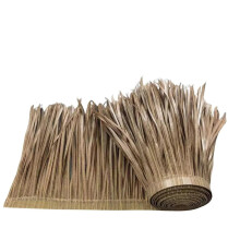 Waterproof Artificial Thatch Roofing Roll with Natural Palm Look for Patio and Outdoor Huts, Brown 1M