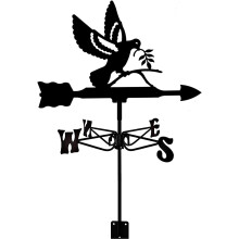 Stainless Steel Garden Weather Vane with Pigeon Design, Vintage Black Wind Direction Indicator for Yard