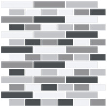 Smoked Glass Peel and Stick Backsplash Tiles Black Gloss Finish Waterproof Heat Resistant 0.5x1.5 or 3in