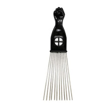 Afro Hair Comb Wide Tooth Metal Pick for Curly Thick Hair Detangling and Gentle Scalp Massage