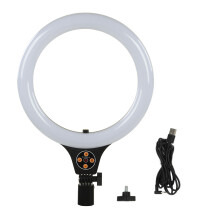 Adjustable Brightness Ring Light 3 Color Temperature Modes Energy Saving Ring Light With Universal Ball Heads USB Port Charge Soft Lighting Dimmable