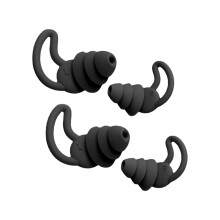 (02-noir) Auriselle 2 paires de bouchons d'oreille en silicone spiralés réutilisables pour dormir et réduire le bruit