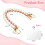 Corrente para celular OFFCUP com pérolas (rosa), cordão duplo para celular, chaveiro com pingente anti-perda para celular. 2