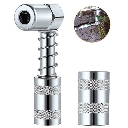 Grease Nozzle Adapter Grease - Accessory Grease Coupler Adapter with Sleeve 3 Jaw Angle Grease Tool 2