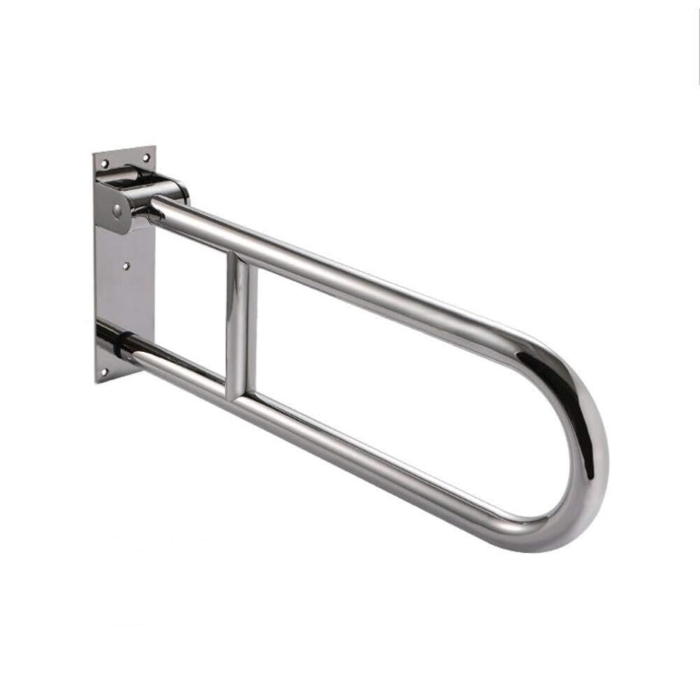 Stainless Steel Bathroom Grab Bar with Stable Floor Support, Wall Mounted Toilet Safety Rail for Elderly