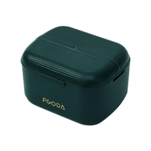 Orthodontic Retainer Tooth Braces Box Soaking Container Denture Storage Bath Box With Strainer Green