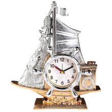 Nautical Desk Clock with Unique Style Design Retro Silver Alarm for Bedroom Office Decor Gift