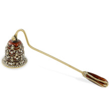 Vintage Metal Candle Snuffer with Handle, Retro Candle Extinguisher for Safe Flame Out, Red