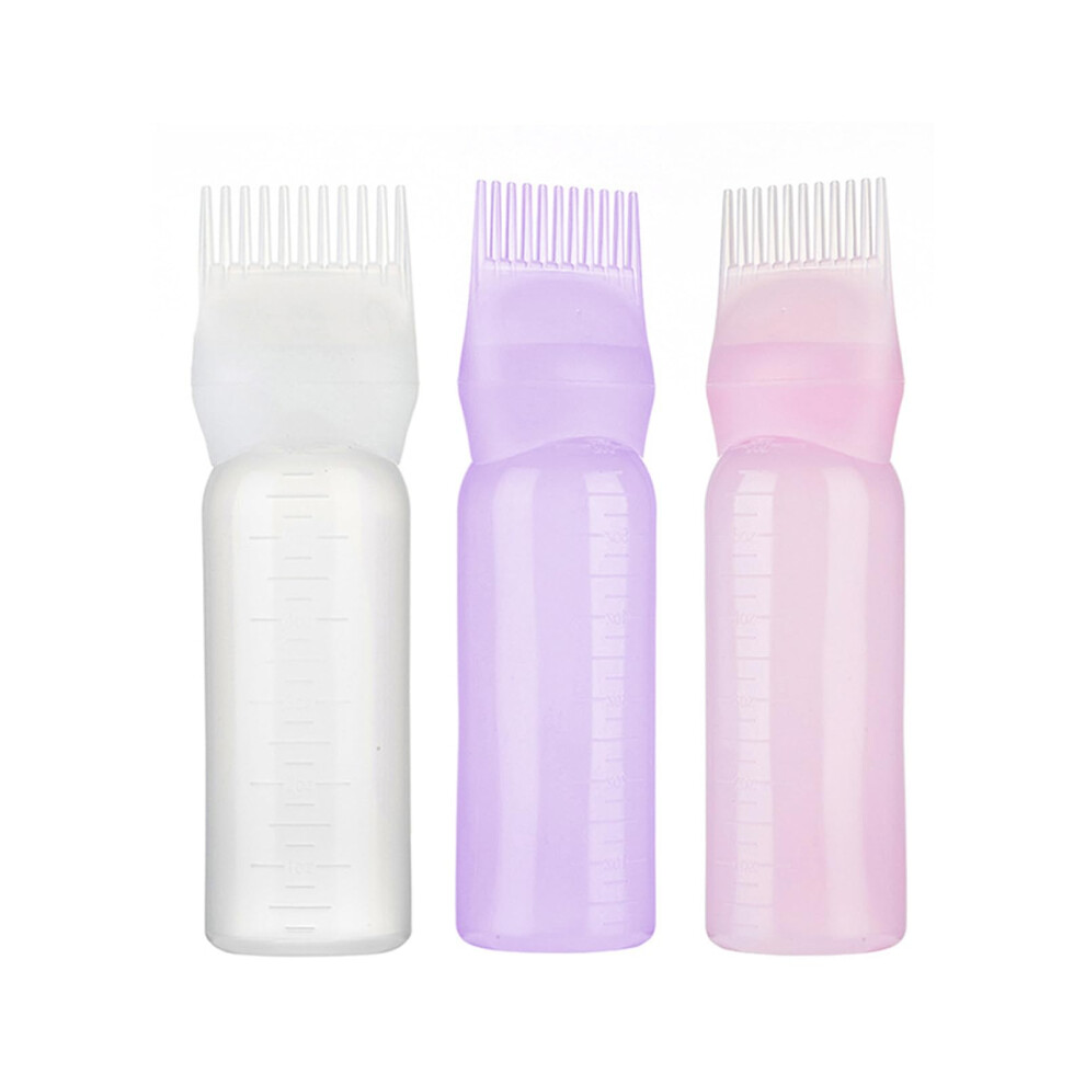 3 Pack Hair Dye Applicator Bottles 160ML with Comb Tip and Scale for Precision Root Application