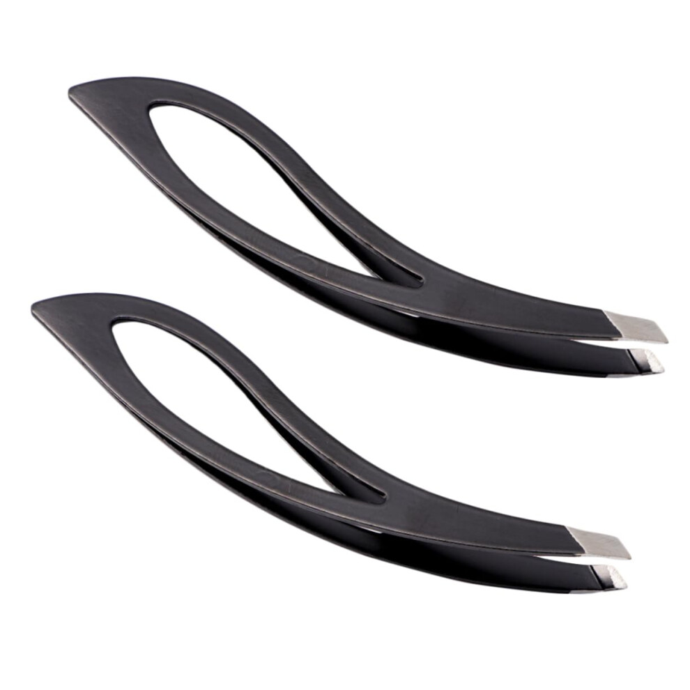 2pcs Stainless Steel Eyebrow Tweezers Precision Tip for Ingrown Hair Removal and Grooming