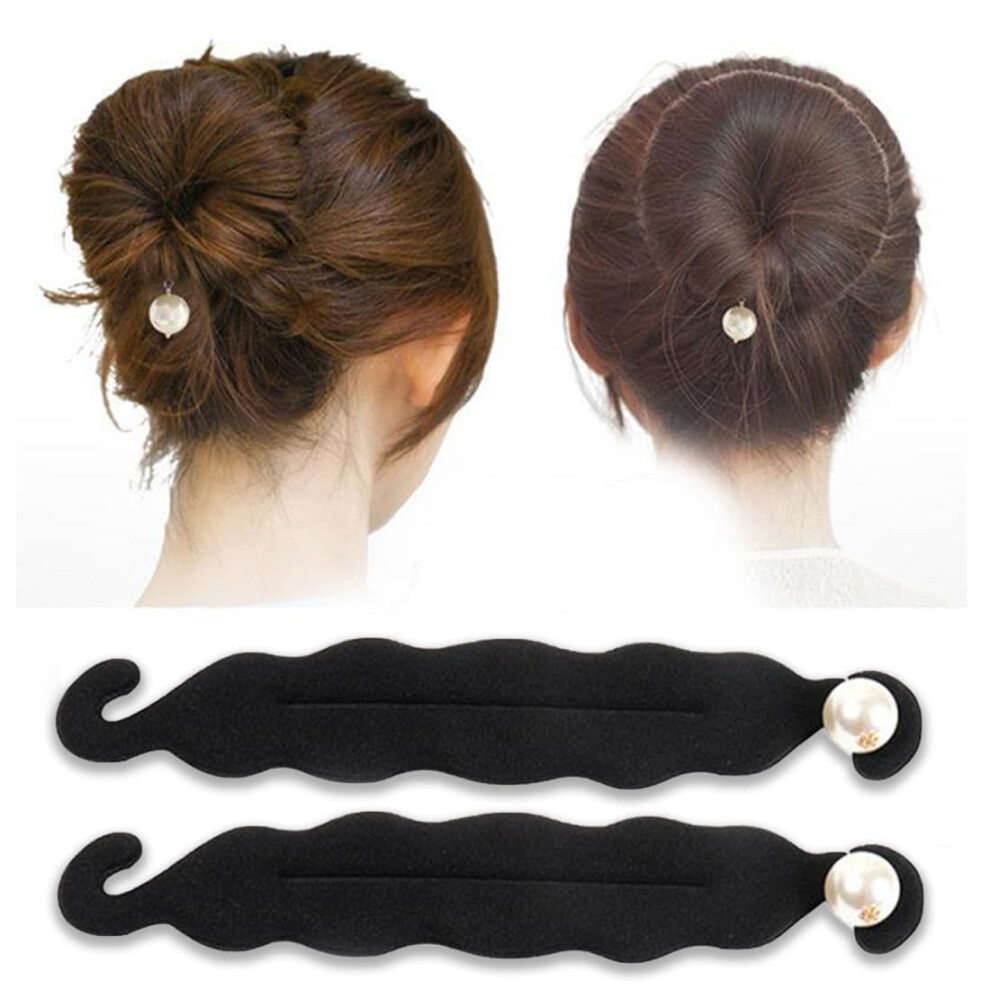 Set of 2 Hair Bun Maker with Instant Root Lift, Easy Volume Styling Tool for Medium to Long Hair
