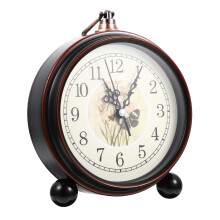 Analog Alarm Clock with Silent Scanning Movement and Moisture Resistant Retro Bedside Design