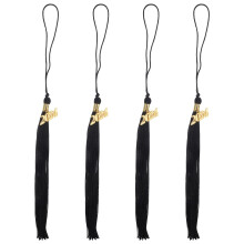4pcs Black Graduation Tassel Set for Cap Accessories, Memorable Ceremony and Photo Keepsake