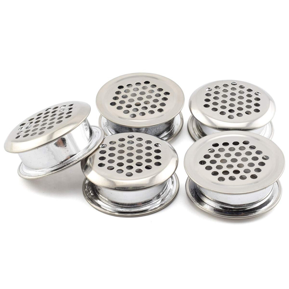 5Pack 35Mm Stainless Steel Soffit Vents Round Air Vent Covers Honeycomb Design For Cabinet Wardrobe Kitchen Bathroom 9365369434479