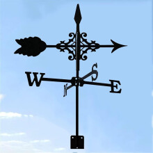 Metal Weather Vane with Arrow, RustResistant Wind Direction Indicator for Garden Roof or Yard